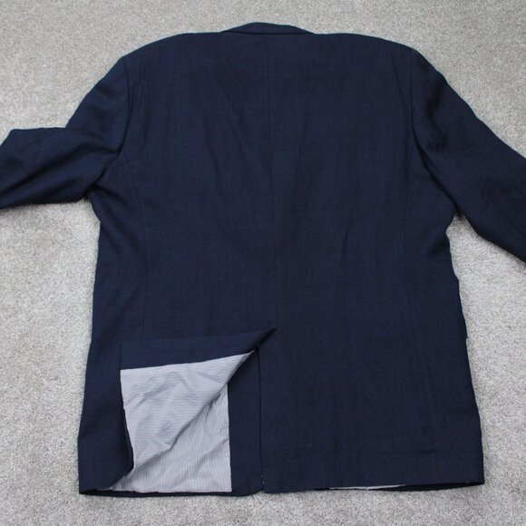 Jos. A. Bank 730 Burke Blazer Mens 46 L Blue Linen/Wool Blend Sports Jacket - Picture 10 of 13